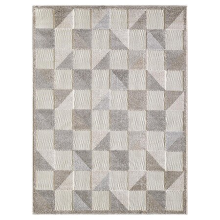 Palacedesigns 2 x 4 ft. Gray Triangle Indoor or Outdoor Area Rug - Grey - 2 x 4 ft. PA3668439